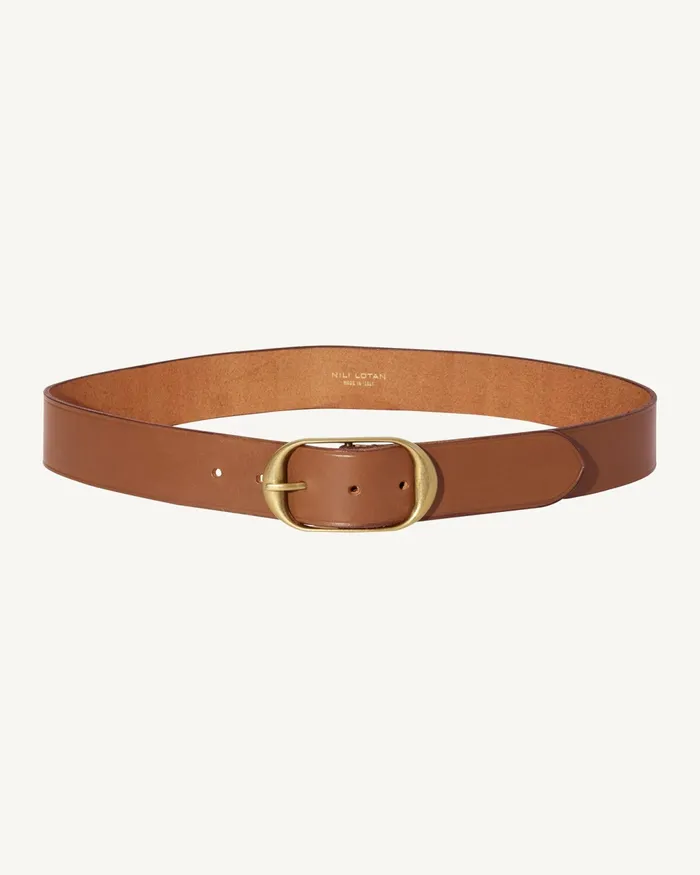 NILI BELT Black Wantique Brass Buckle Women Nili Lotan Belts and Accessories
