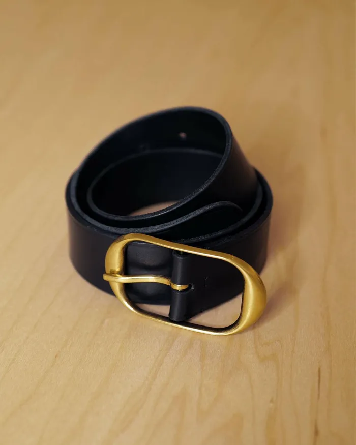 NILI BELT Black Wantique Brass Buckle Women Nili Lotan Belts and Accessories