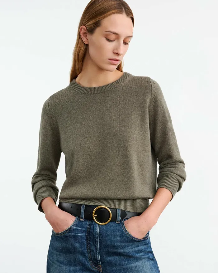 NORA SWEATER Light Army Green Women Nili Lotan Knits and Sweaters