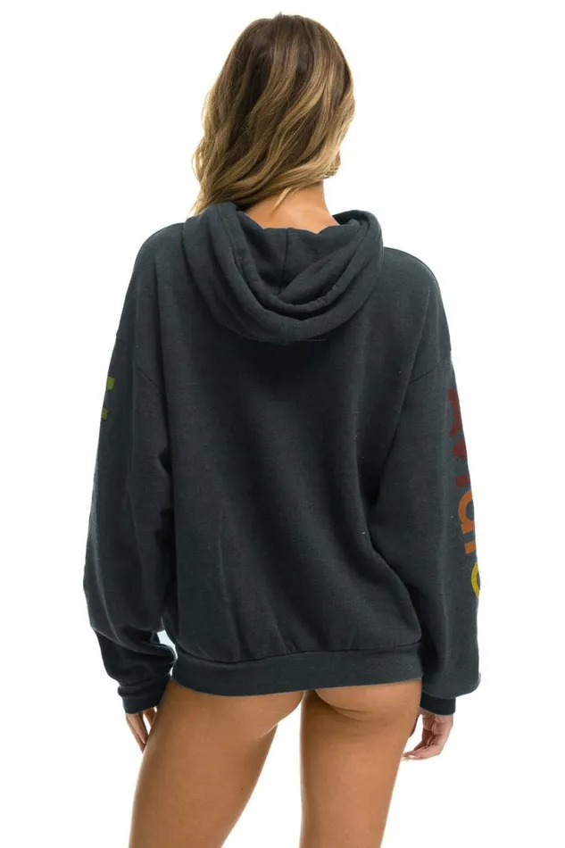 North Shore Relaxed Pullover Hoodie 8211 Charcoal WomenMen Aviator Nation Hoodies