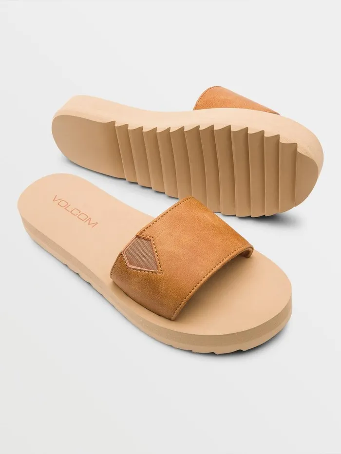 Not So Simple Slides 8211 Tan Womens Volcom Sandals
