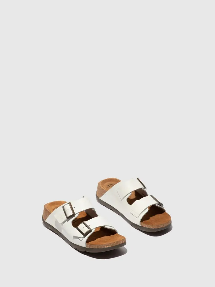 Open Toe Mules CAJA721FLY BRIDLE OFF WHITE Women Fly London Sandals