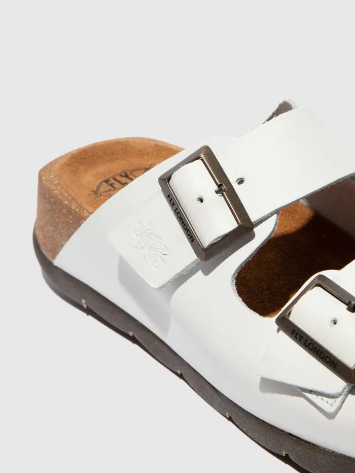Open Toe Mules CAJA721FLY BRIDLE OFF WHITE Women Fly London Sandals