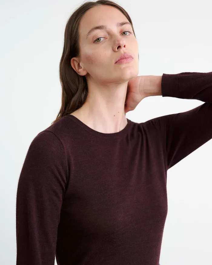 ORIANA SWEATER Burgundy Women Nili Lotan Knits and Sweaters