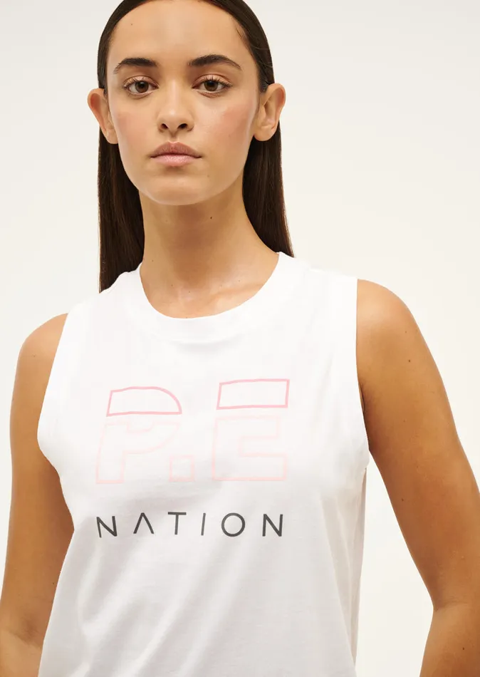 PE Nation HEADS UP TANK IN OPTIC WHITE Women Tanks