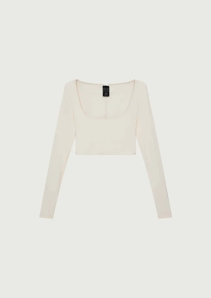 PE Nation LongSleeveTops Women BALANCE LONG SLEEVE TOP IN WHISPER WHITE