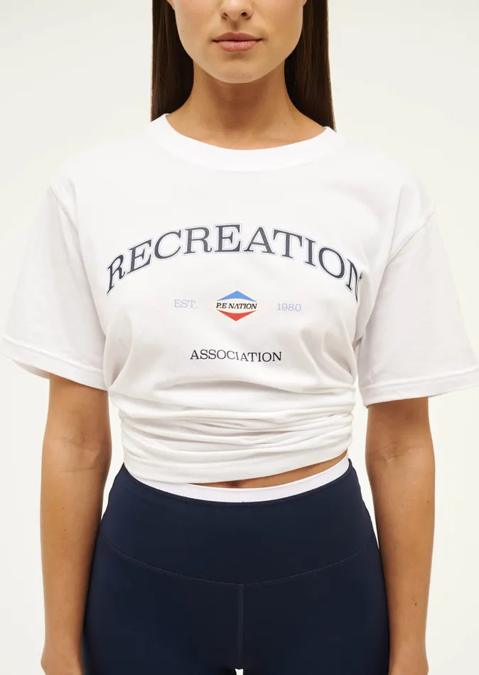 PE Nation RECREATION TEE IN OPTIC WHITE Women Tees