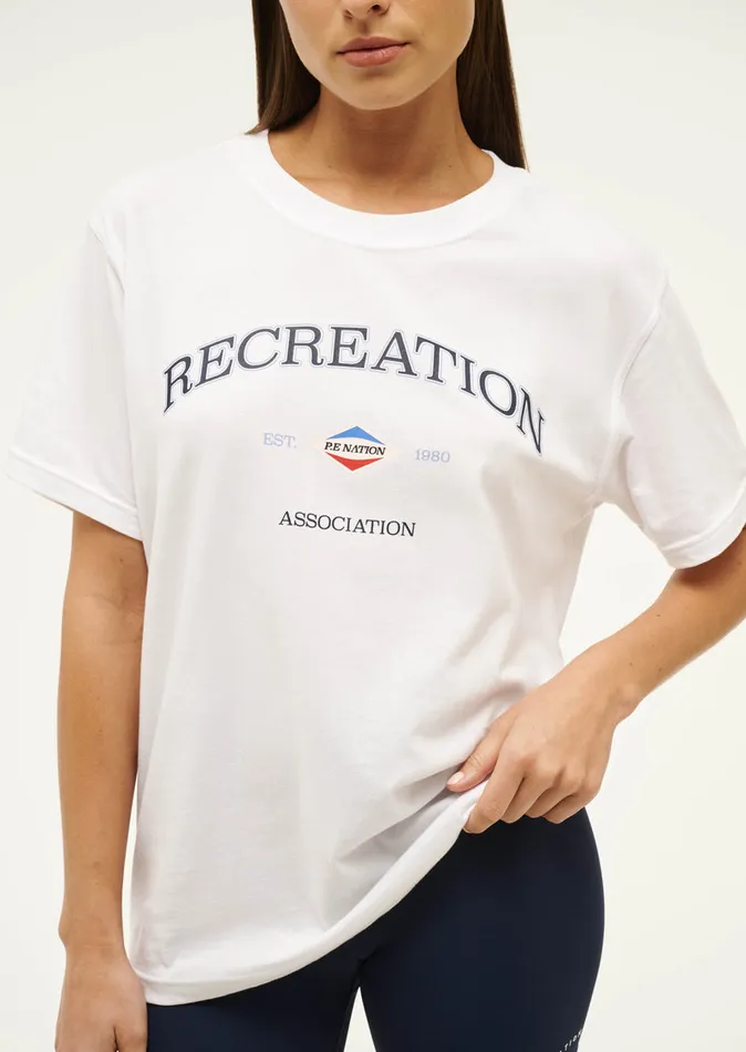 PE Nation RECREATION TEE IN OPTIC WHITE Women Tees