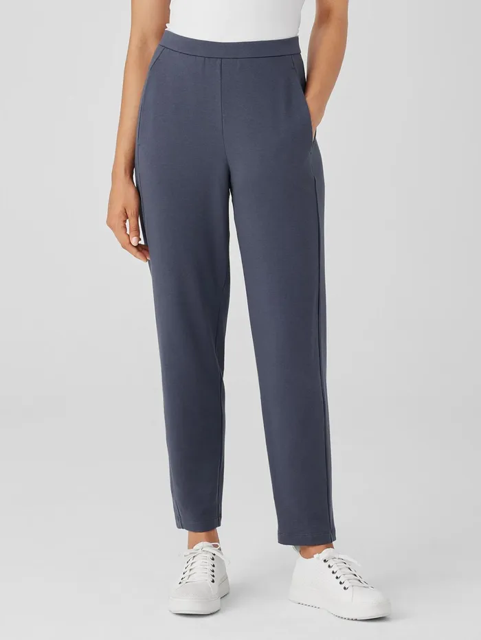 Pants Shorts and Jumpsuits Women Eileen Fisher Cozy Brushed Terry Hug Slouchy Pant Ocean