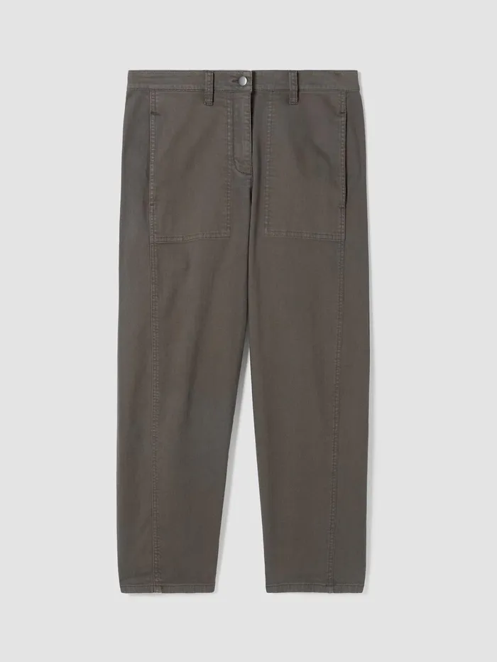 Pants Shorts and Jumpsuits Women Eileen Fisher Organic Cotton Denim Lantern Jean White