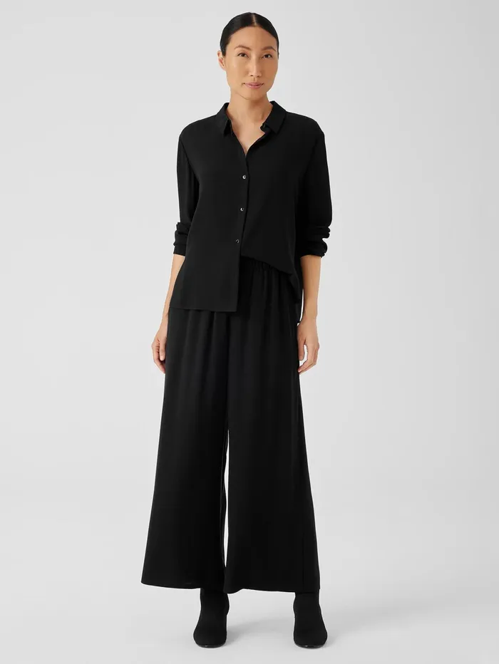 Pants Shorts and Jumpsuits Women Eileen Fisher Silk Georgette Crepe WideLeg Pant Black Pants Shorts and Jumpsuits Women Eileen Fisher Silk Georgette Crepe WideLeg Pant Black