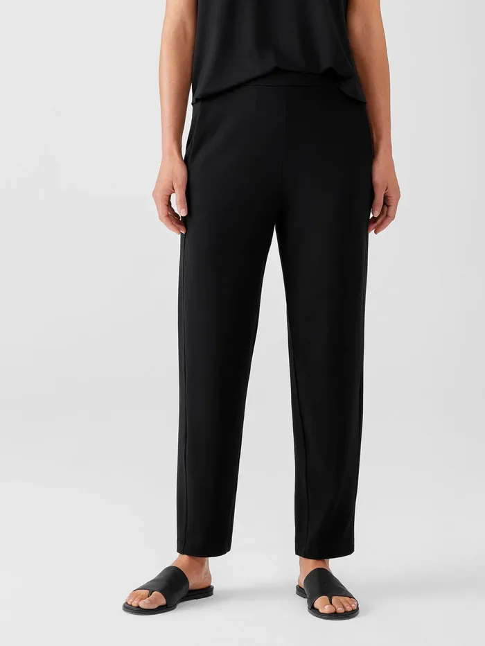 Pants Shorts and Jumpsuits Women Eileen Fisher Stretch Jersey Knit Slouchy Pant Black