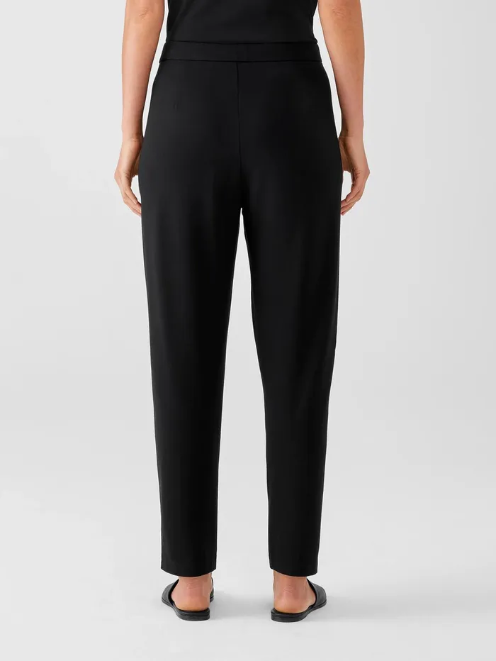 Pants Shorts and Jumpsuits Women Eileen Fisher Stretch Jersey Knit Slouchy Pant Black