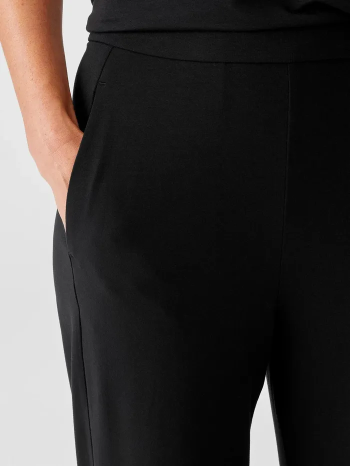 Pants Shorts and Jumpsuits Women Eileen Fisher Stretch Jersey Knit Slouchy Pant Black