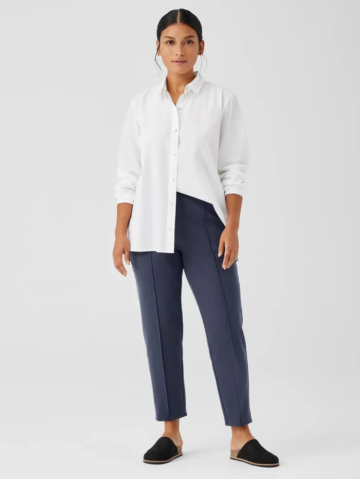 Pants Shorts and Jumpsuits Women Eileen Fisher Washable Flex Ponte Pintuck Pant Ocean