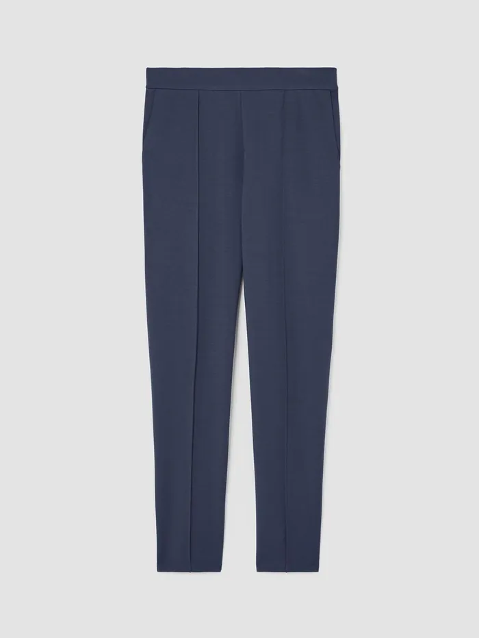 Pants Shorts and Jumpsuits Women Eileen Fisher Washable Flex Ponte Pintuck Pant Ocean