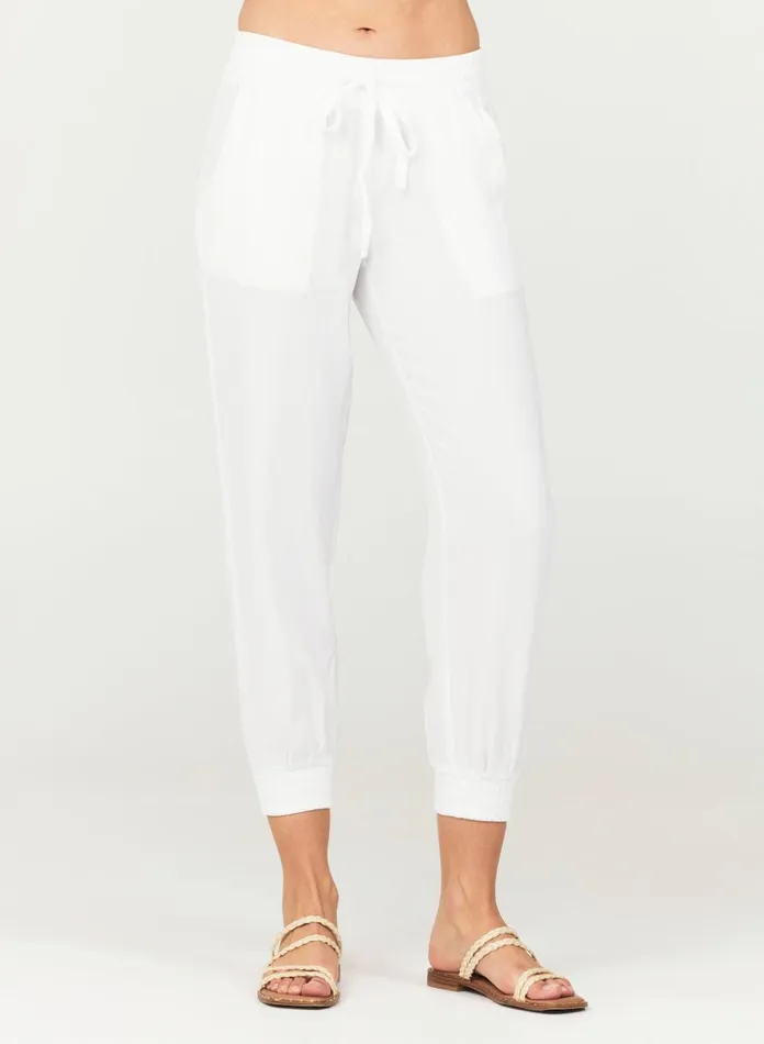 Pants Women Bella Dahl Easy Drawstring Jogger 8211 White Pants Women Bella Dahl Easy Drawstring Jogger 8211 White