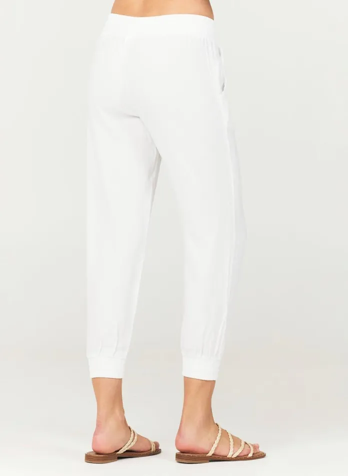 Pants Women Bella Dahl Easy Drawstring Jogger 8211 White Pants Women Bella Dahl Easy Drawstring Jogger 8211 White