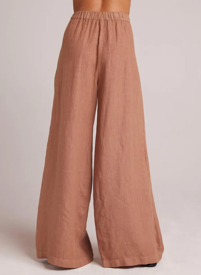Pants Women Bella Dahl High Waisted Linen Pleated Pant 8211 Desert Brown Pants Women Bella Dahl High Waisted Linen Pleated Pant 8211 Desert Brown