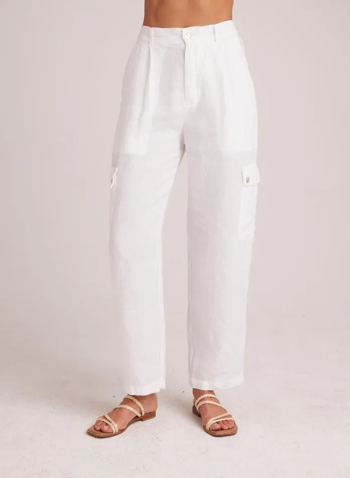 Pants Women Bella Dahl Pleated Linen Cargo Trousers 8211 White Pants Women Bella Dahl Pleated Linen Cargo Trousers 8211 White