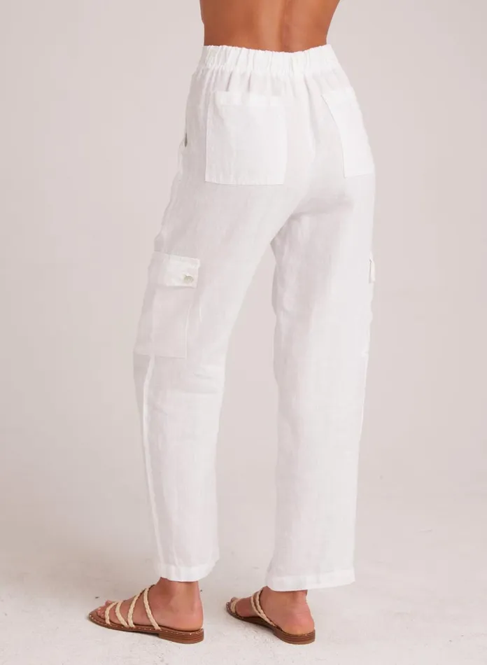 Pants Women Bella Dahl Pleated Linen Cargo Trousers 8211 White Pants Women Bella Dahl Pleated Linen Cargo Trousers 8211 White