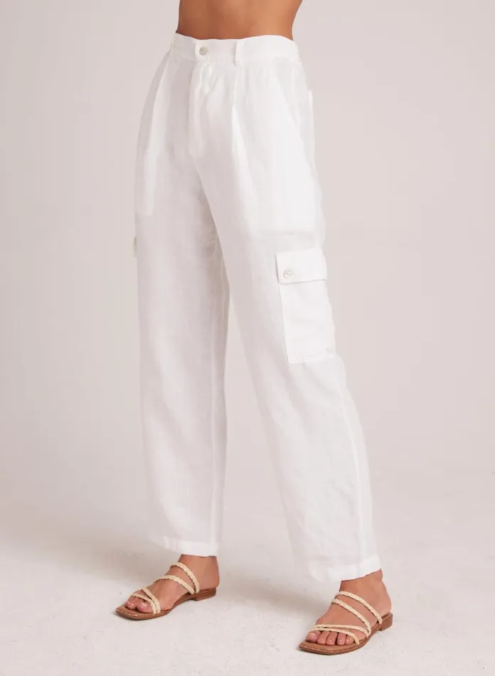 Pants Women Bella Dahl Pleated Linen Cargo Trousers 8211 White Pants Women Bella Dahl Pleated Linen Cargo Trousers 8211 White