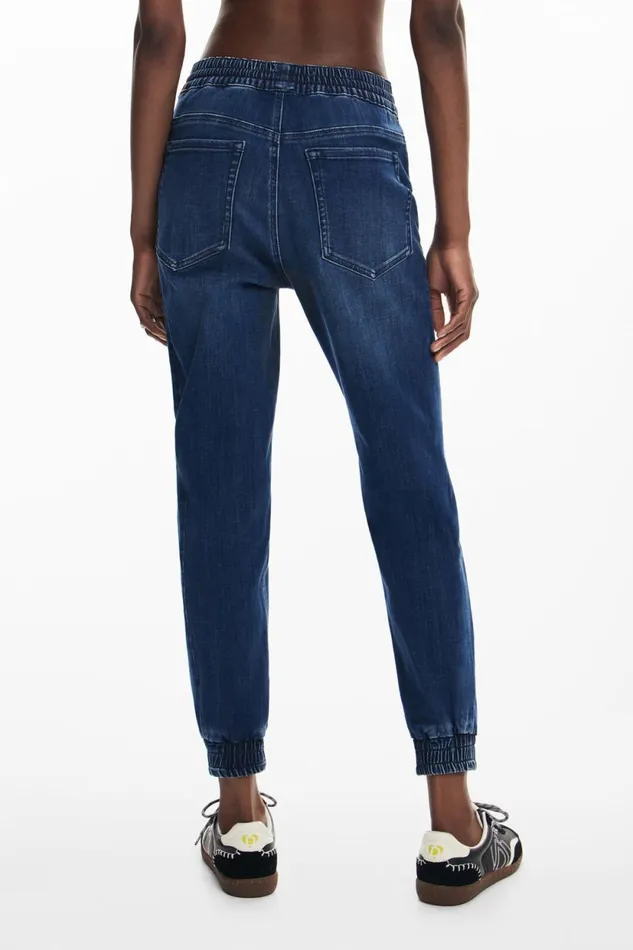Pants Women Desigual Denim Jogger Pants Blue