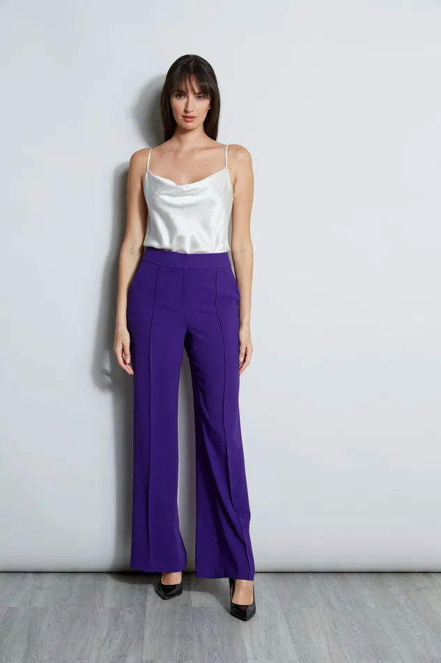 Pants Women Elie Tahari Wide Leg Pant PLUM