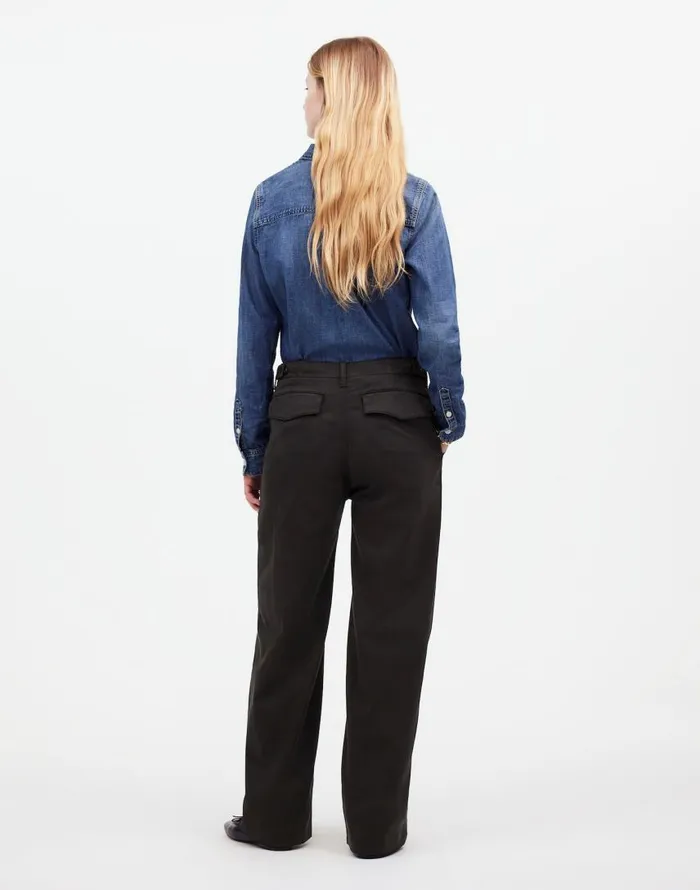 Pants Women Madewell LowSlung Baggy Utility Pants Almost Black