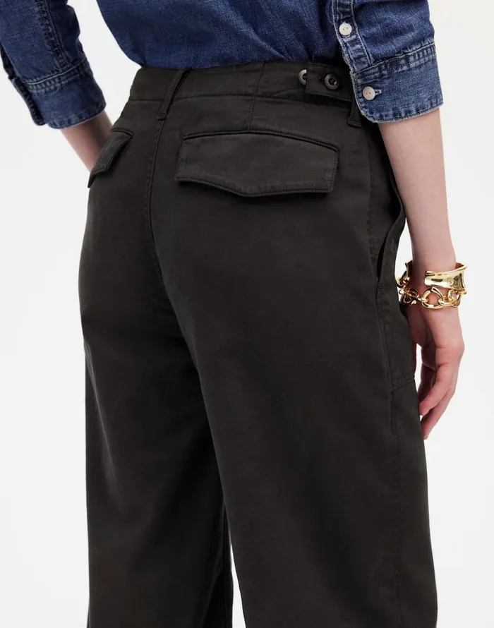 Pants Women Madewell LowSlung Baggy Utility Pants Almost Black