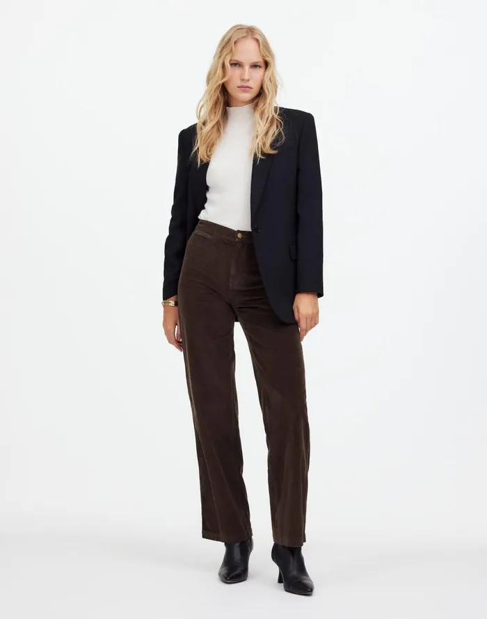 Pants Women Madewell The Emmett WideLeg Pant In Corduroy Welt Pocket Edition Dark Carob Pants Women Madewell The Emmett WideLeg Pant In Corduroy Welt Pocket Edition Dark Carob