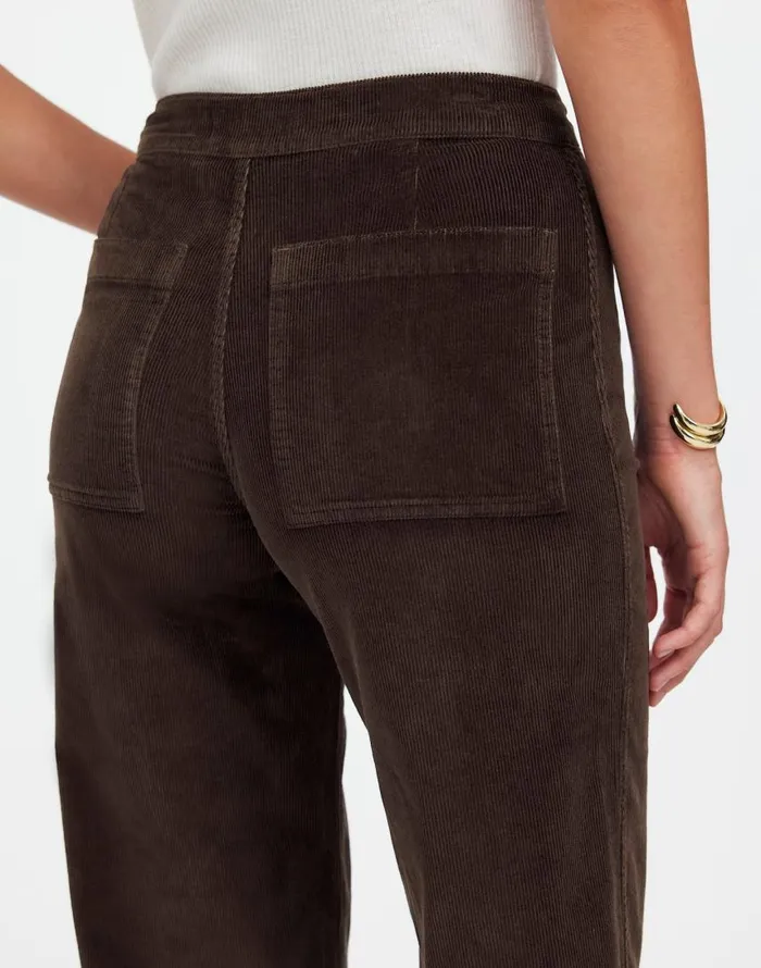 Pants Women Madewell The Emmett WideLeg Pant In Corduroy Welt Pocket Edition Dark Carob