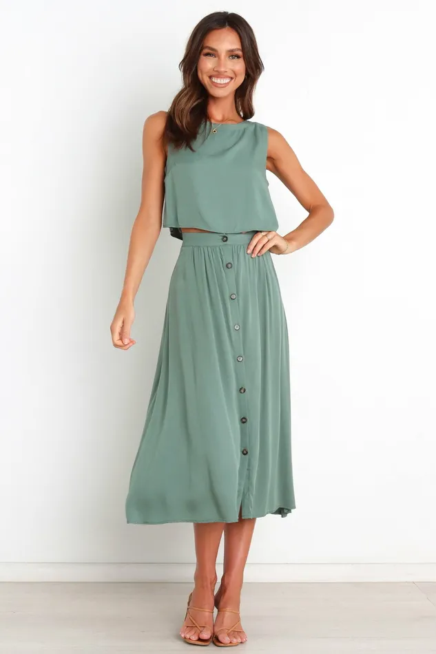 Petal and Pup Crop Tops Women Ava Top Green