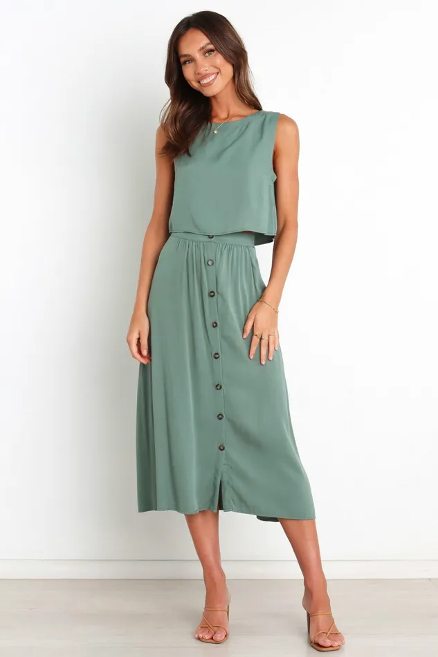 Petal and Pup Crop Tops Women Ava Top Green