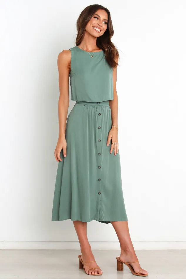 Petal and Pup Crop Tops Women Ava Top Green