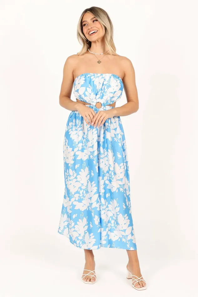 Petal and Pup Elodie Tube Belted Jumpsuit BlueWhite Women Jumpsuits and Rompers
