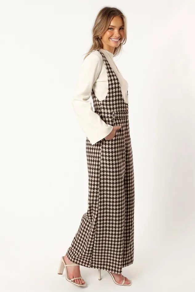 Petal and Pup Jumpsuits and Rompers Women Jackson Jumpsuit Tan Houndstooth