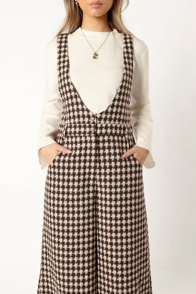 Petal and Pup Jumpsuits and Rompers Women Jackson Jumpsuit Tan Houndstooth