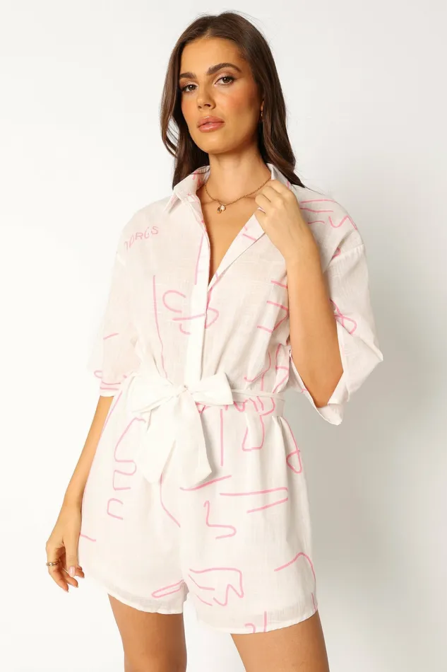 Petal and Pup Kellie Romper White Women Jumpsuits and Rompers