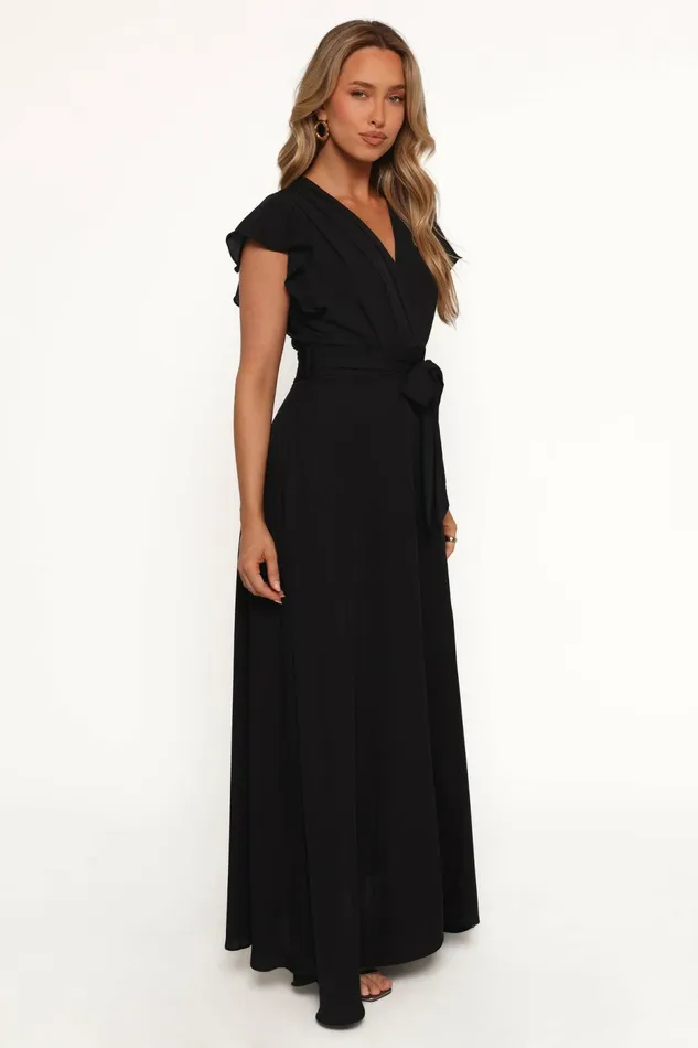 Petal and Pup Maverick Wrap Maxi Dress Black Women Event Dresses