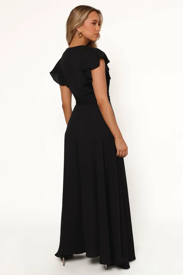 Petal and Pup Maverick Wrap Maxi Dress Black Women Event Dresses
