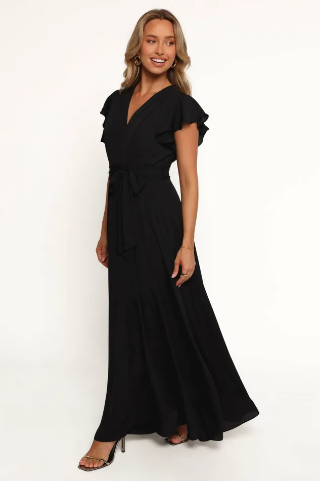 Petal and Pup Maverick Wrap Maxi Dress Black Women Event Dresses