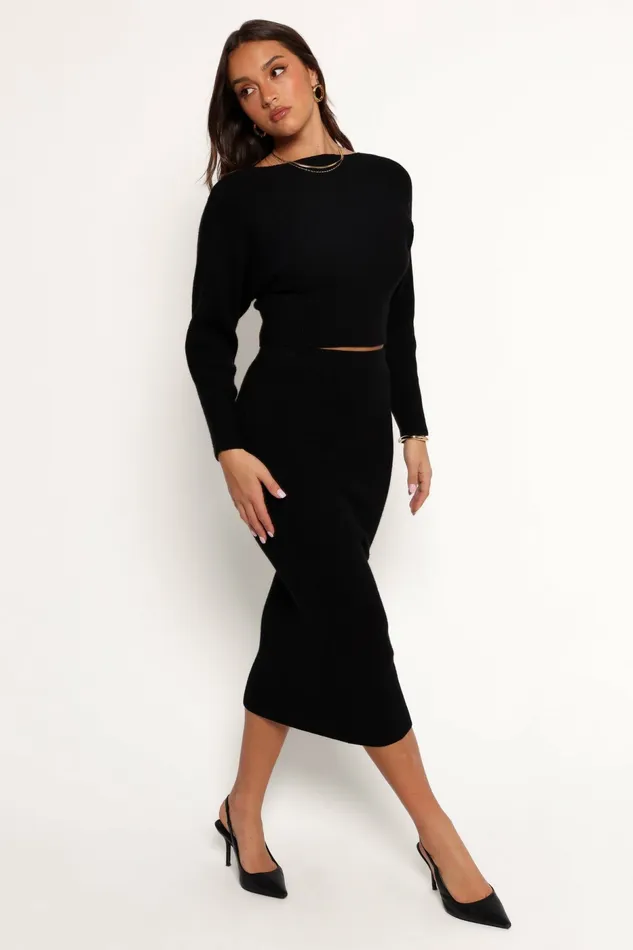 Petal and Pup Serena Knitted Set Black Women Loungewear