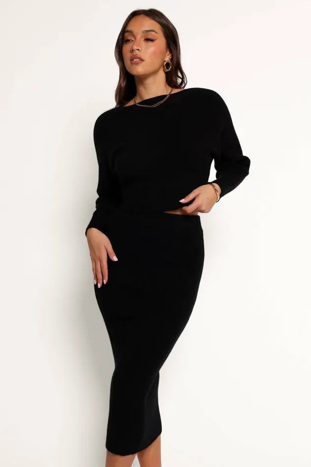 Petal and Pup Serena Knitted Set Black Women Loungewear
