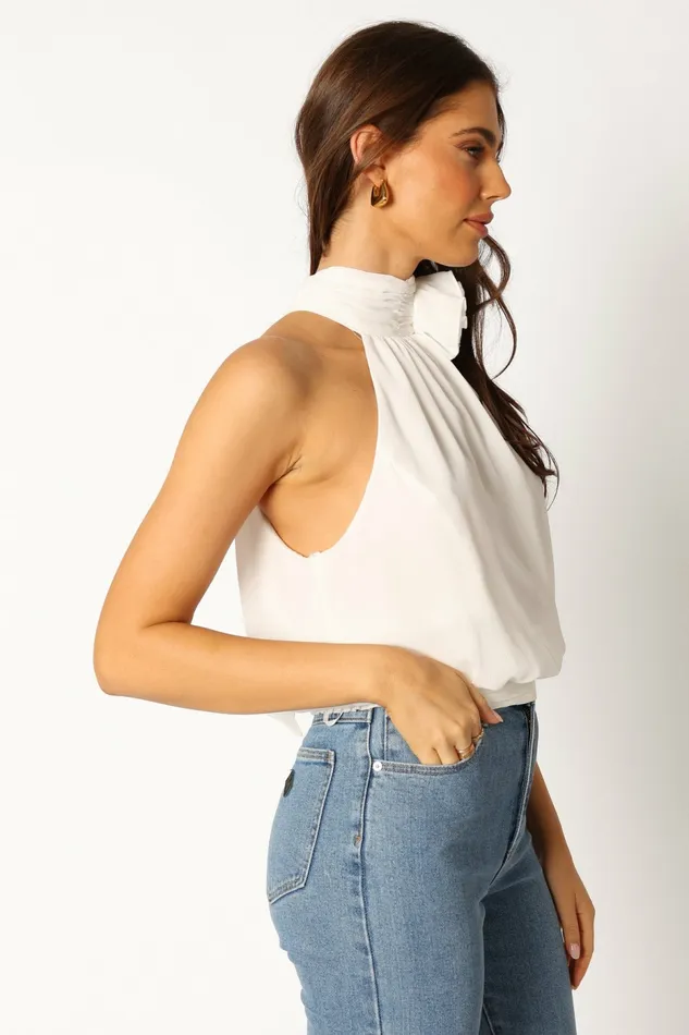 Petal and Pup Tops Women Avery Rosette Detail Top White