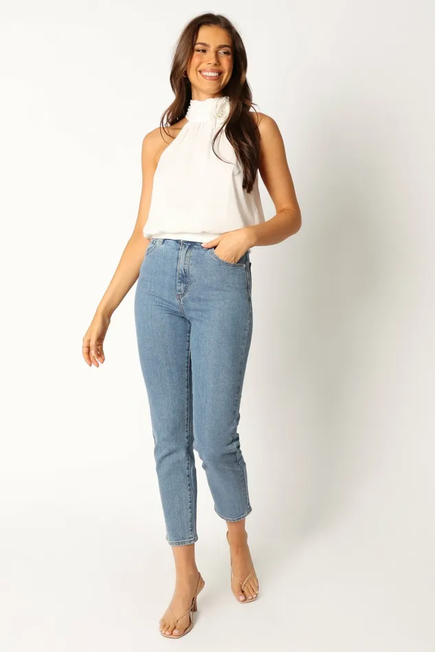 Petal and Pup Tops Women Avery Rosette Detail Top White