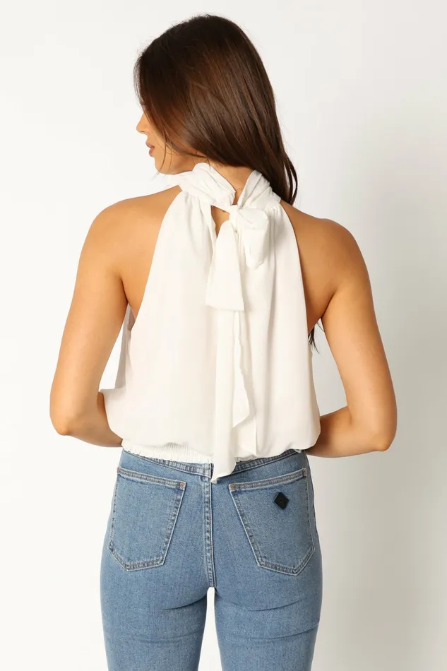 Petal and Pup Tops Women Avery Rosette Detail Top White