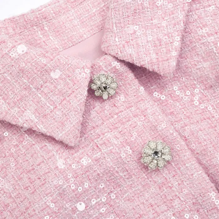 Pink Boucle Tailored Mini Dress Women Self Portrait Dresses Pink Boucle Tailored Mini Dress Women Self Portrait Dresses