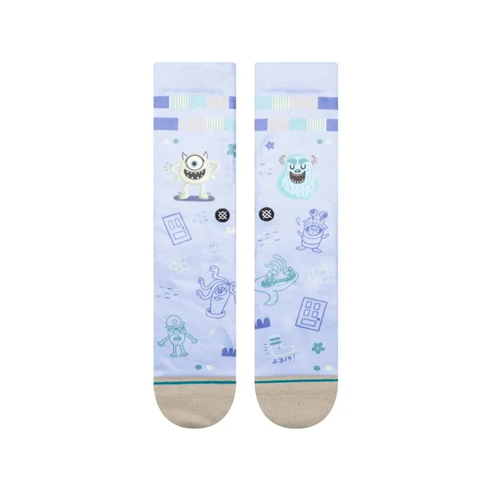 Pixar X Stance By Ryan Bubnis Poly Crew Socks Monsters 8211 Purple MenWomen Stance Crew