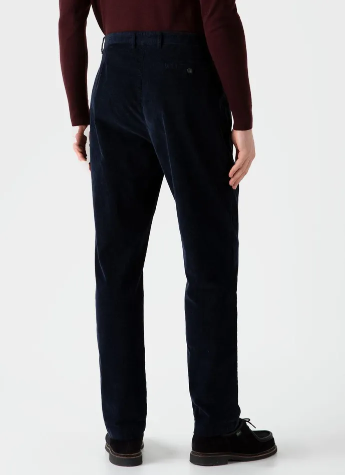 Pleated Corduroy Trouser Navy Men SUNSPEL Pants